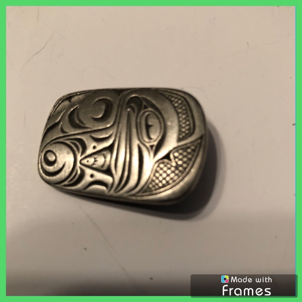 Sold\Frederick pewter Canada brooch